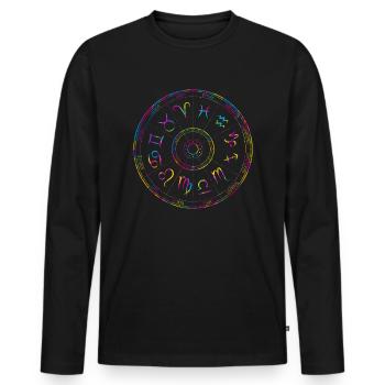 Zodiac Gyro Design - Men's Premium Organic Long Sleeve Shirt - black - Front - Nico (187cm)