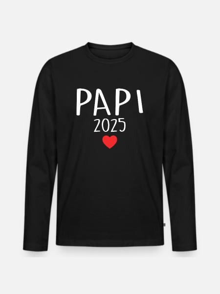 Dad - Future Dad 2025 - Men's Premium Organic Long Sleeve Shirt - black