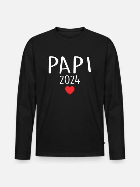 Dad - Daddy-to-be 2024 - Men's Premium Organic Long Sleeve Shirt - black