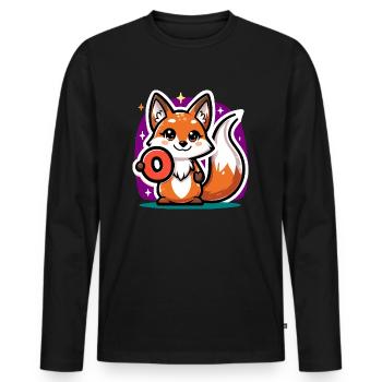 Adorable Zero No More Fox - Men's Premium Organic Long Sleeve Shirt - black - Front - Nico (187cm)