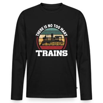 there is no too many trains Design for a - Männer Premium Bio Langarmshirt - Schwarz - Vorne - Nico (187cm)