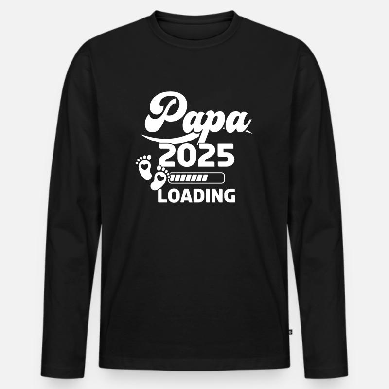 Papa 2025 Loading - Männer Premium Bio Langarmshirt - Schwarz