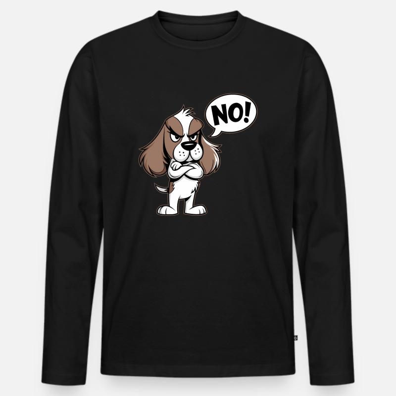 Cocker Spaniel sagt "Nein! - Männer Premium Bio Langarmshirt - Schwarz