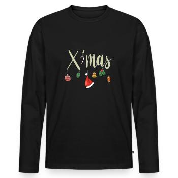 Christmas Xmas Christmas - Men's Premium Organic Long Sleeve Shirt - black - Front - Nico (187cm)
