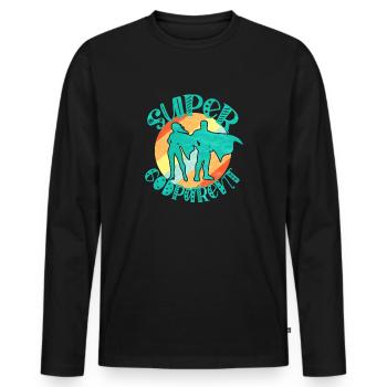 Super Pate - Männer Premium Bio Langarmshirt - Schwarz - Vorne - Nico (187cm)