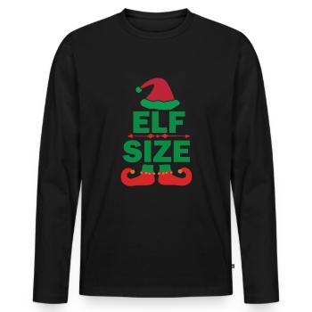 Lustiges Elfengröße Christmas Design - Männer Premium Bio Langarmshirt - Schwarz - Vorne - Nico (187cm)