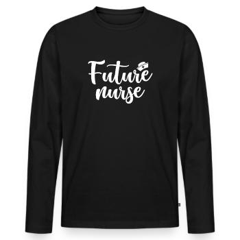 Future Nurse - Men's Premium Organic Long Sleeve Shirt - black - Front - Nico (187cm)