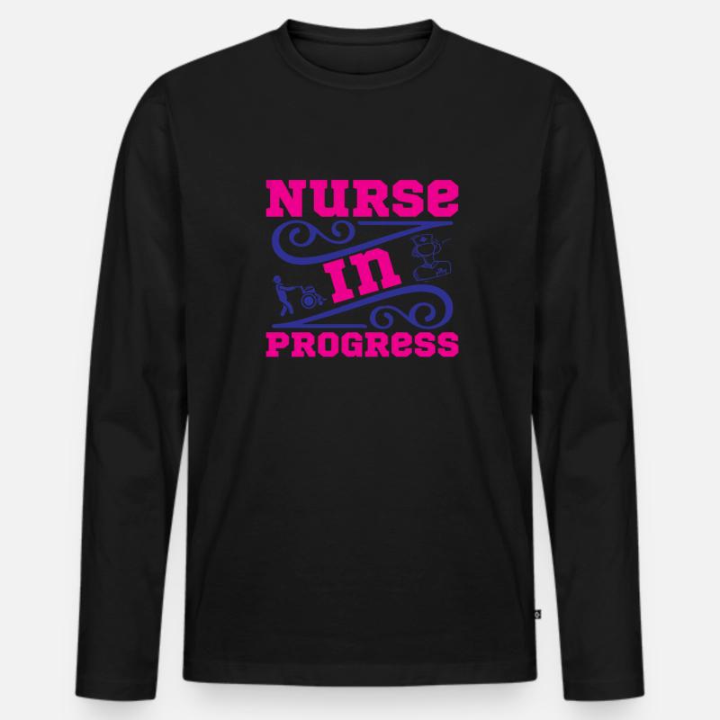 KRANKENSCHWESTER Nurse in Progress - Männer Premium Bio Langarmshirt - Schwarz