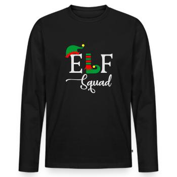 Troupe elfique Noël moche - T-shirt manches longues Premium bio Homme - noir - Devant - Nico (187cm)