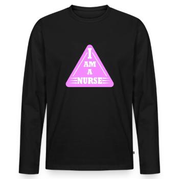 I am a nurse - Men's Premium Organic Long Sleeve Shirt - black - Front - Nico (187cm)