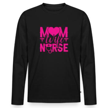 NURSE Nurse - Men's Premium Organic Long Sleeve Shirt - black - Front - Nico (187cm)