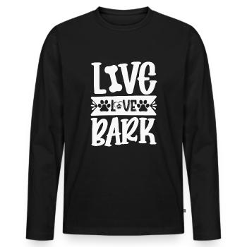 Vie Amour Aboiements - T-shirt manches longues Premium bio Homme - noir - Devant - Nico (187cm)