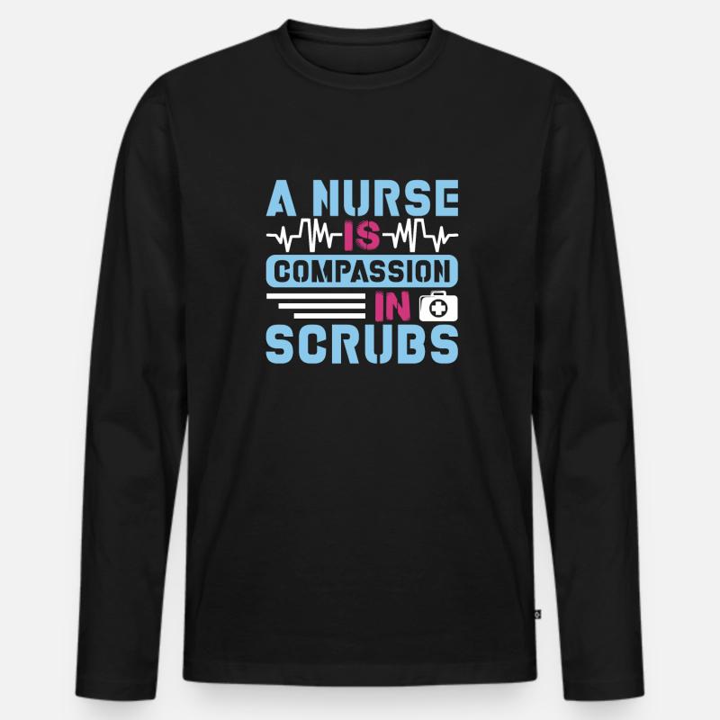 Krankenschwester Barmherzigkeit - Männer Premium Bio Langarmshirt - Schwarz