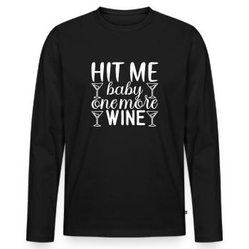 Gib mir noch eine Rebe Baby - Männer Premium Bio Langarmshirt - Schwarz - Vorne - Nico (187cm)