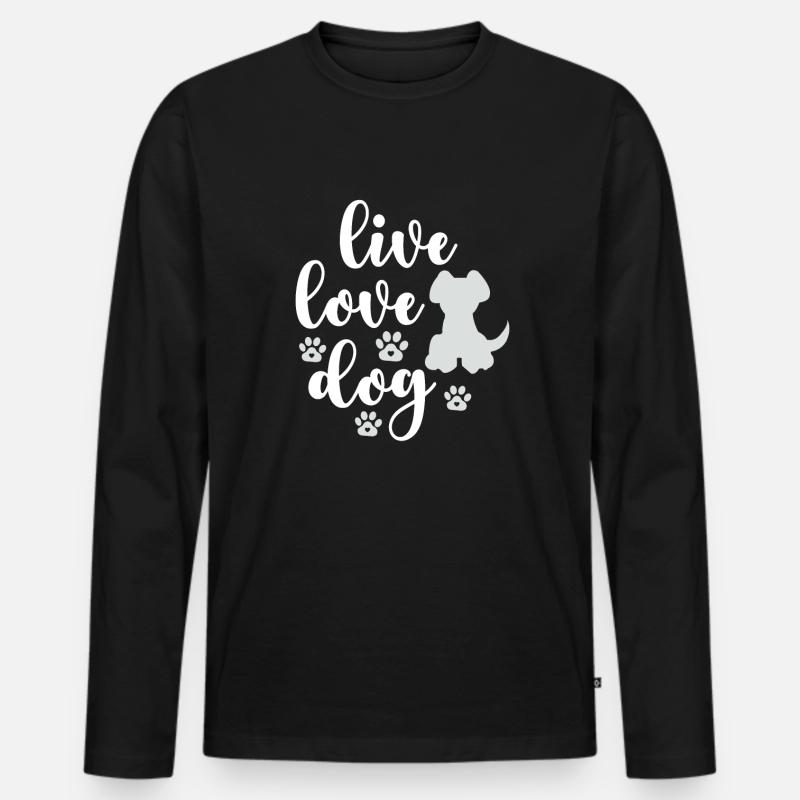 Leben Liebe Hunde - Männer Premium Bio Langarmshirt - Schwarz