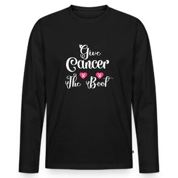 Gebt dem Krebs den Stiefel - Männer Premium Bio Langarmshirt - Schwarz - Vorne - Nico (187cm)
