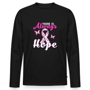 Immer Hoffnung - Männer Premium Bio Langarmshirt - Schwarz - Vorne - Nico (187cm)