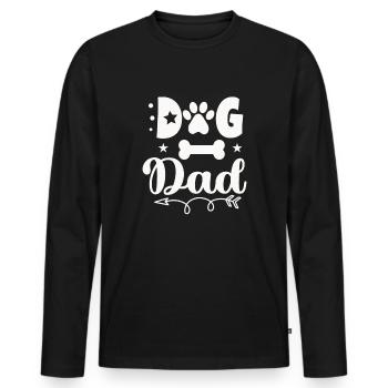 Chien Papa - T-shirt manches longues Premium bio Homme - noir - Devant - Nico (187cm)