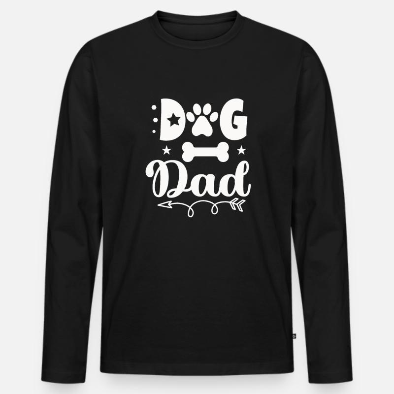 Hunde-Papa - Männer Premium Bio Langarmshirt - Schwarz