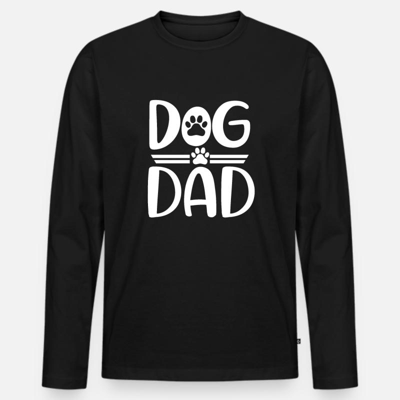Hunde-Papa - Männer Premium Bio Langarmshirt - Schwarz