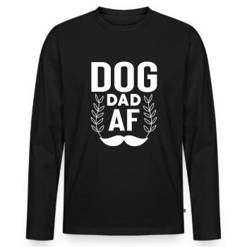 Chien Papa Af - T-shirt manches longues Premium bio Homme - noir - Devant - Nico (187cm)