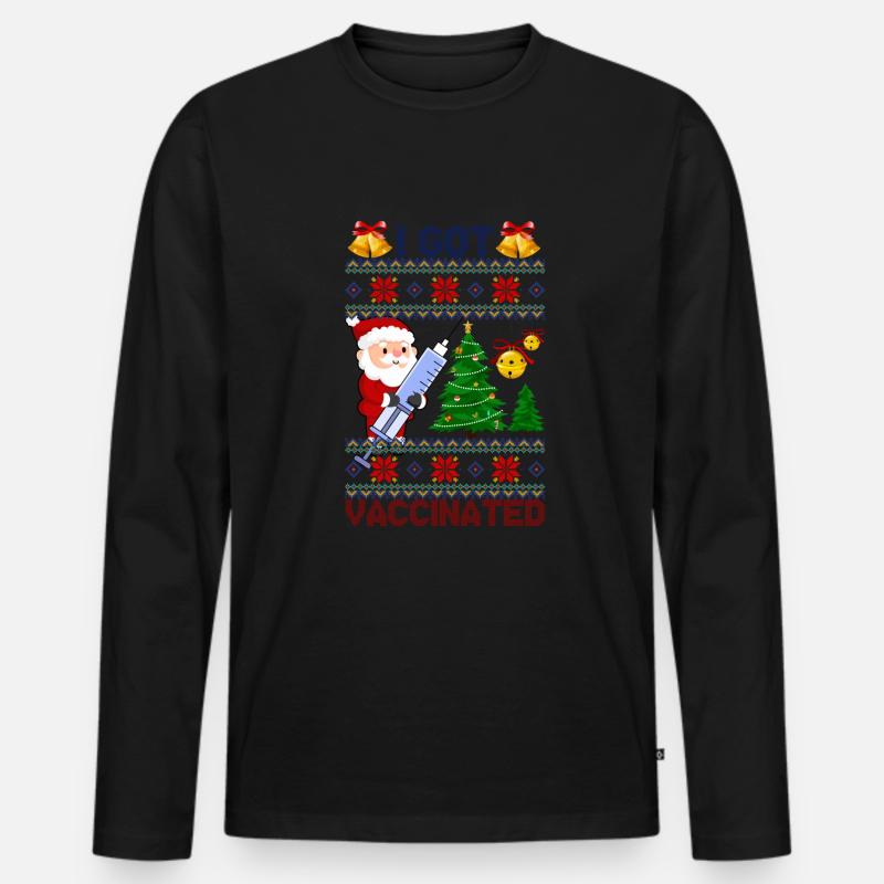 ICH WURDE GEIMPFT - Männer Premium Bio Langarmshirt - Schwarz