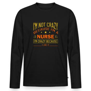KRANKENSCHWESTER Infirmière folle - T-shirt manches longues Premium bio Homme - noir - Devant - Nico (187cm)