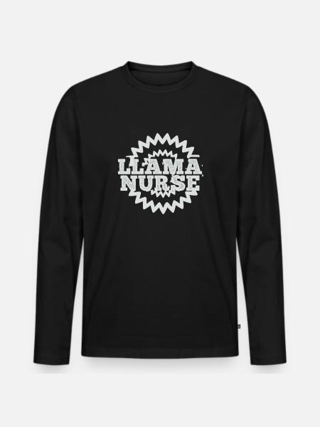 Infirmière lama - T-shirt manches longues Premium bio Homme - noir
