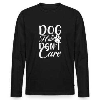 Les poils de chien n’ont pas d’importance - T-shirt manches longues Premium bio Homme - noir - Devant - Nico (187cm)