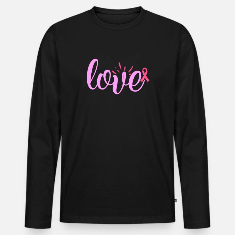 Liebe - Männer Premium Bio Langarmshirt - Schwarz
