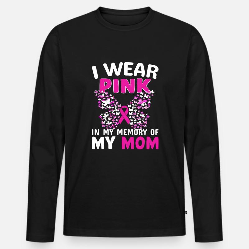 Ich trage Rosa in Erinnerung an meine Mutter - Männer Premium Bio Langarmshirt - Schwarz