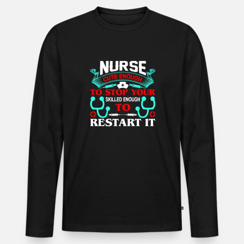 Krankenschwester - Männer Premium Bio Langarmshirt - Schwarz
