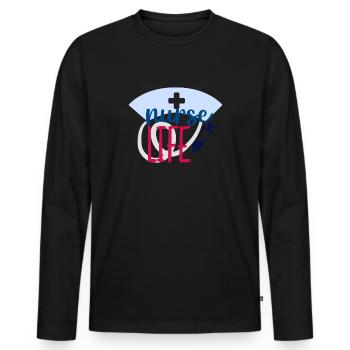 NURSE Nurse - Men's Premium Organic Long Sleeve Shirt - black - Front - Nico (187cm)