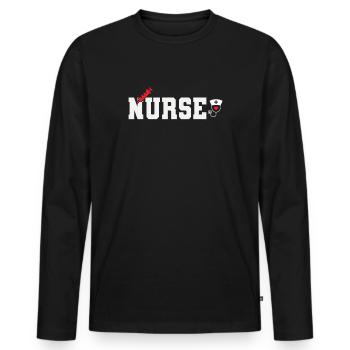 Nurse - Men's Premium Organic Long Sleeve Shirt - black - Front - Nico (187cm)