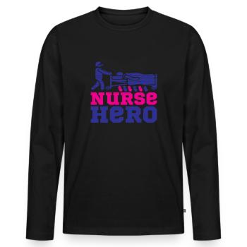 Nurse Hospital Emergency - Men's Premium Organic Long Sleeve Shirt - black - Front - Nico (187cm)
