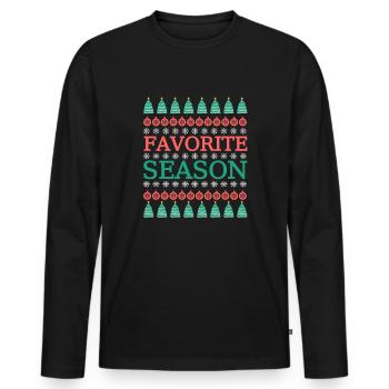 Modèle norvégien de saison le plus populaire - T-shirt manches longues Premium bio Homme - noir - Devant - Nico (187cm)