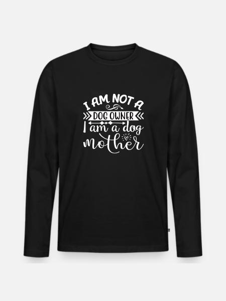 Ich bin kein Hundebesitzer - Männer Premium Bio Langarmshirt - Schwarz