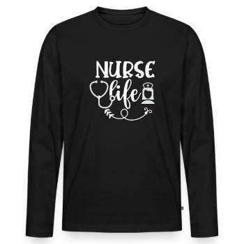 SISTER LIFE - Men's Premium Organic Long Sleeve Shirt - black - Front - Nico (187cm)