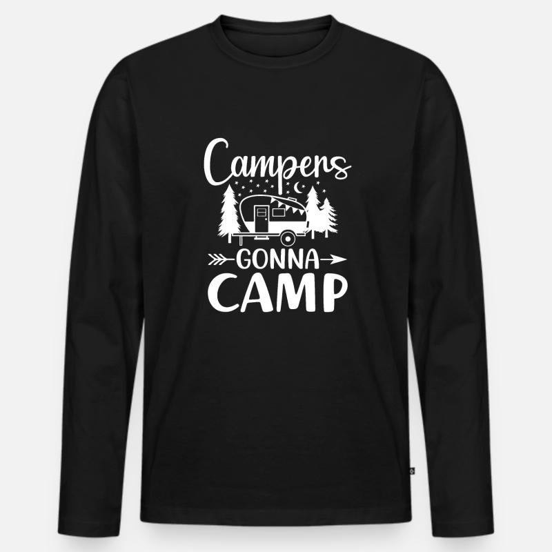 Camper werden campen Camping - Männer Premium Bio Langarmshirt - Schwarz
