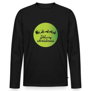 Lustiges Fröhliche Weihnachten Christmas Design - Männer Premium Bio Langarmshirt - Schwarz - Vorne - Nico (187cm)