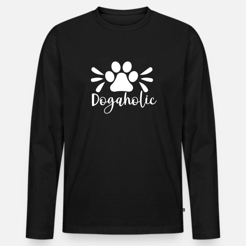 Dogaholic - Männer Premium Bio Langarmshirt - Schwarz