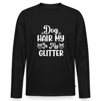 Les poils de chien sont mes paillettes - T-shirt manches longues Premium bio Homme - noir - Devant - Nico (187cm)