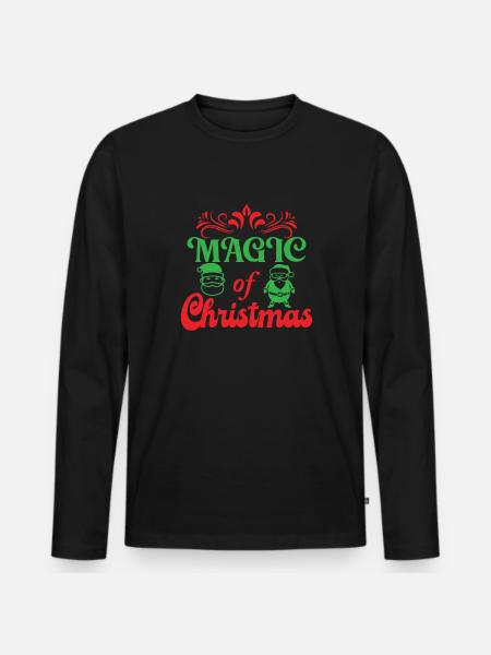 Magic of Christmas - Men's Premium Organic Long Sleeve Shirt - black