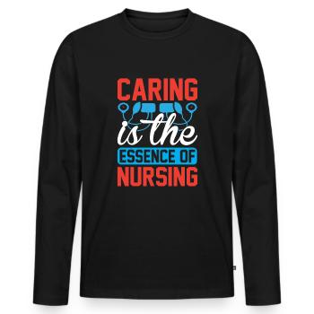Fürsorge ist das Wesen einer Krankenschwester - Männer Premium Bio Langarmshirt - Schwarz - Vorne - Nico (187cm)