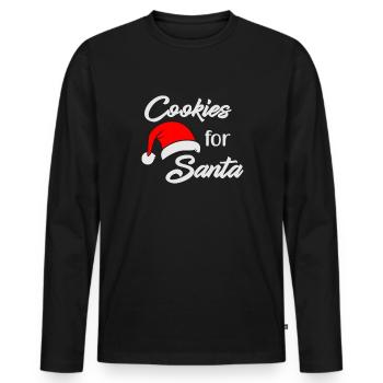 Cookies for Santa Claus Christmas - Men's Premium Organic Long Sleeve Shirt - black - Front - Nico (187cm)