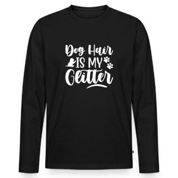 Dog hair is my glitter - Men's Premium Organic Long Sleeve Shirt - black - Front - Nico (187cm)