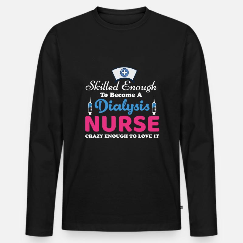Dialyse Krankenschwester - Männer Premium Bio Langarmshirt - Schwarz