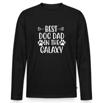 Bester Hundepapa in der Galaxie - Männer Premium Bio Langarmshirt - Schwarz - Vorne - Nico (187cm)