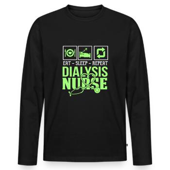 MANGER SOMMEIL INFIRMIÈRE RÉPÉTER - T-shirt manches longues Premium bio Homme - noir - Devant - Nico (187cm)