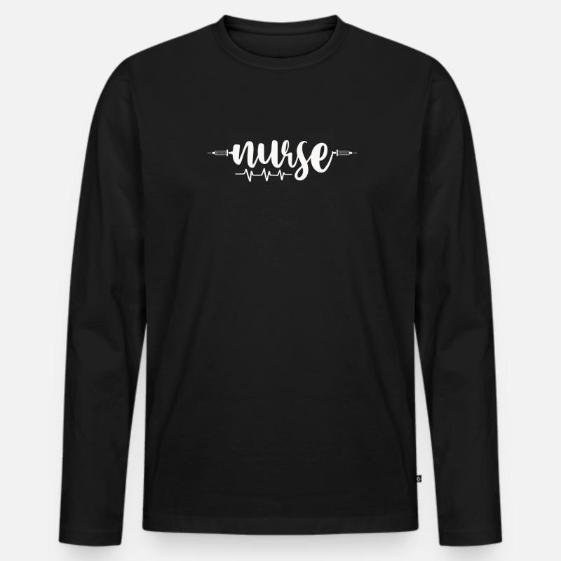 Krankenschwester - Männer Premium Bio Langarmshirt - Schwarz